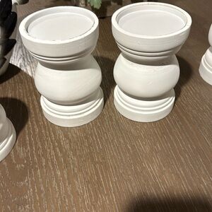 White candle holder set